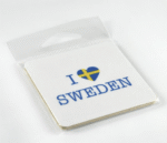 Magneter, I love Sweden, vit/blå-gul text