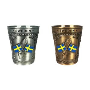 Metall Shotsglas Sverige 2 pack