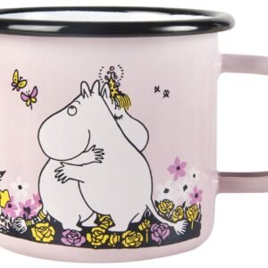 Moomin enamel mug 3,7 dl - Hug me pink