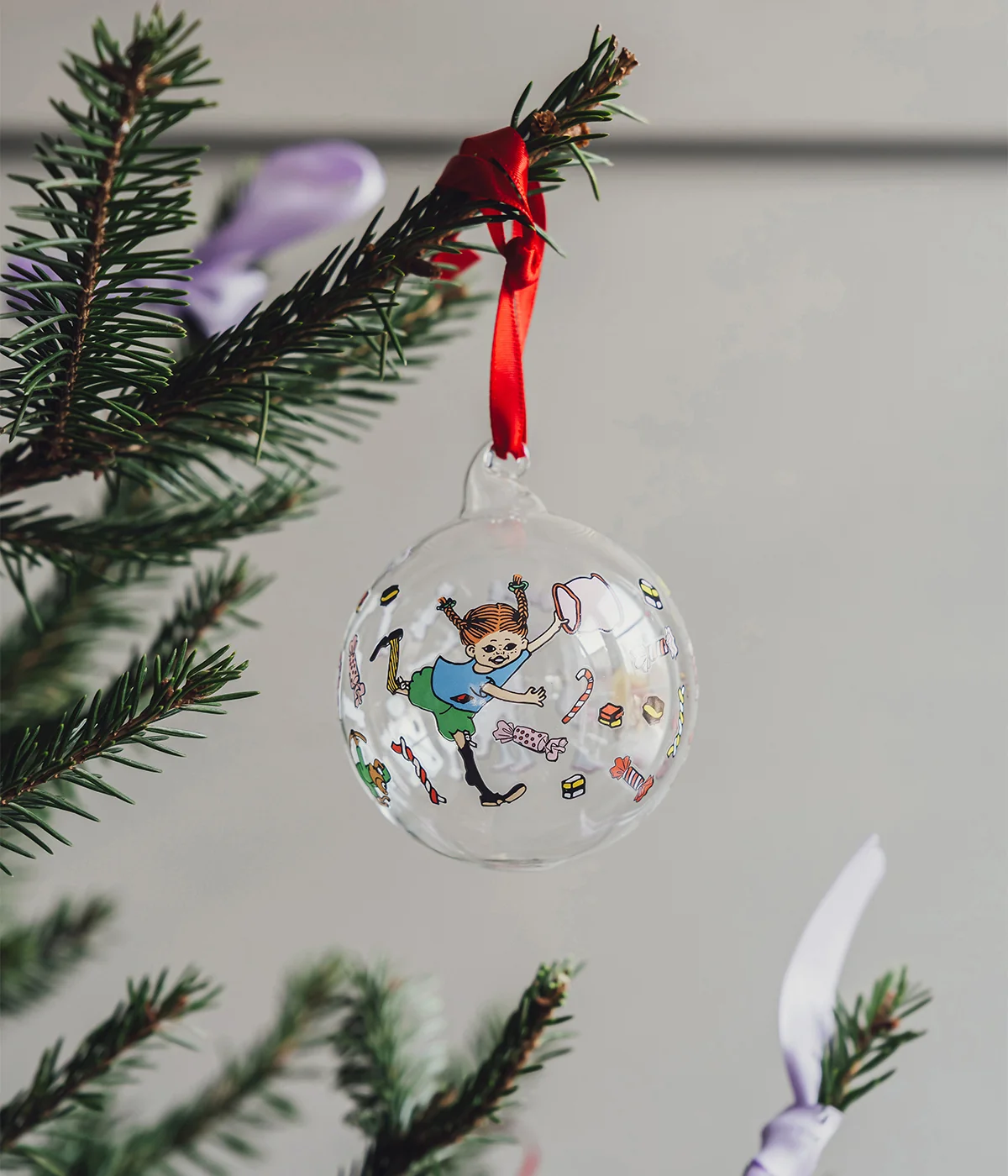 Pippi Christmas bauble Candy 7 cm