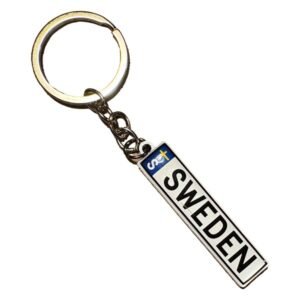 Nyckelring med svensk registreringsskylt, 5 cm
