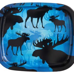 Plåtbricka Blå Älgar