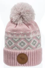 Winter Cap Pink Knitted Hat With Tassel