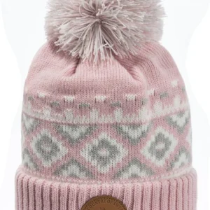 Winter Cap Pink Knitted Hat With Tassel