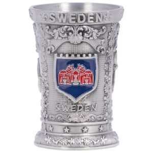 SHOTGLAS, METALL VIKING, DALAHÄST, ÄLG