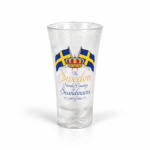 Shot Glass Is Sweden Crossed Flag Pins