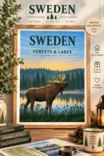 Svenskt motiv med älg.