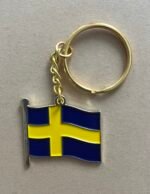 Sverigeflagga – nyckelring i metall