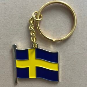 Sverigeflagga – nyckelring i metall