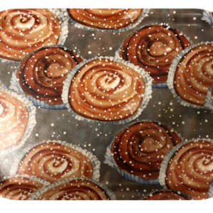 Kanelbulle, bricka 20x27 cm