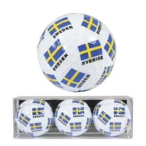 Golfbollar Sverige Sweden Flagga 3 pack.