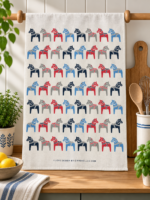 Kitchen towel Dala horses