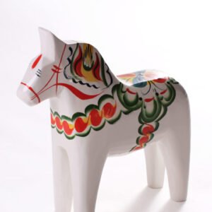 Dalahäst Vit - 20 CM