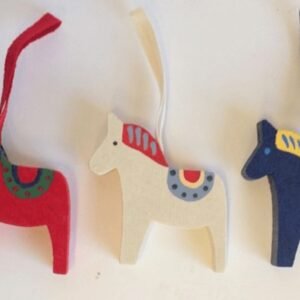 HÄST DEKORERAD MED BAND 5CM - blå